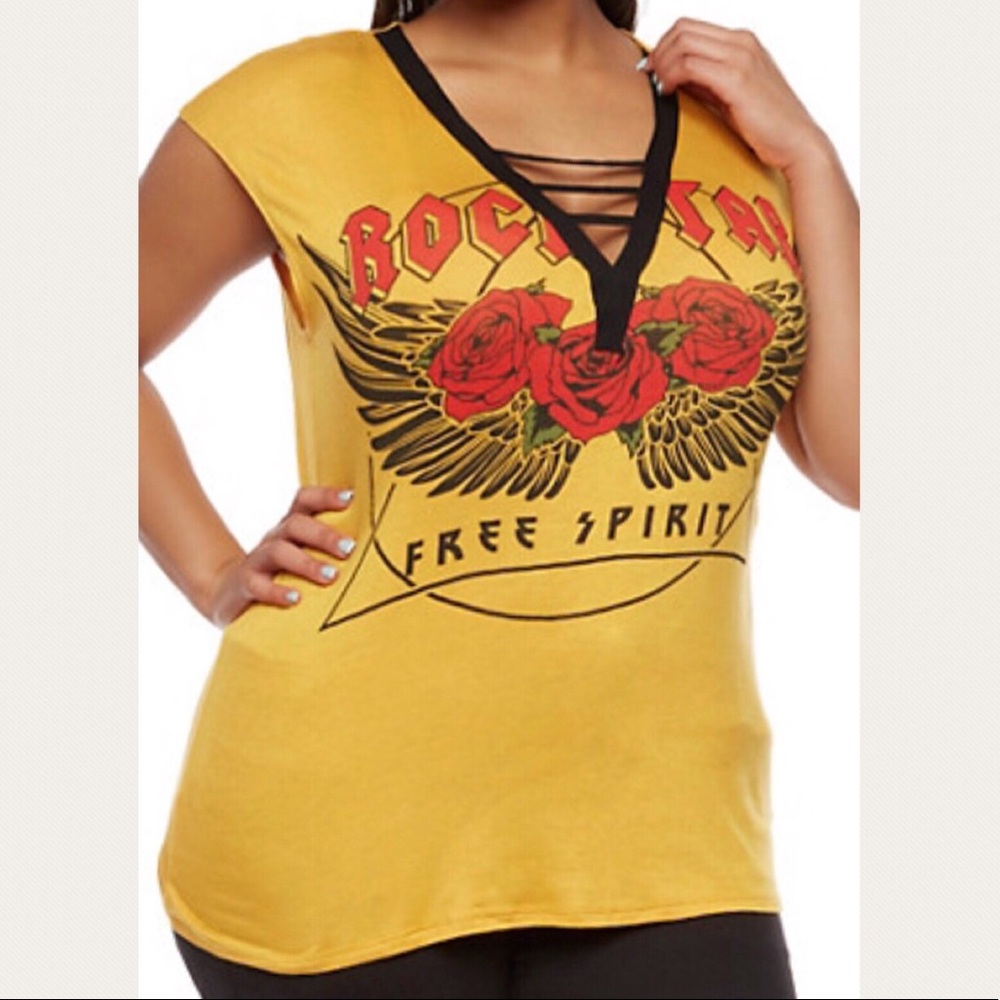 Rock n Roll Rocker Biker Yellow Plus Size - Picture 1 of 7